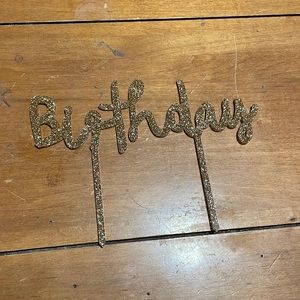 Birthday Cake Topper - Gold Glitter